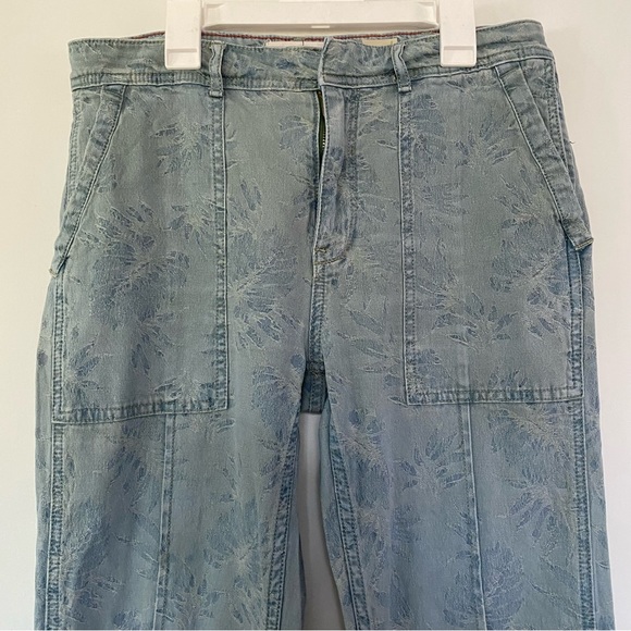 ANTHROPOLOGIE Pretty Women's Bootcut Blue Floral Jeans Size 28 - Picture 4 of 12